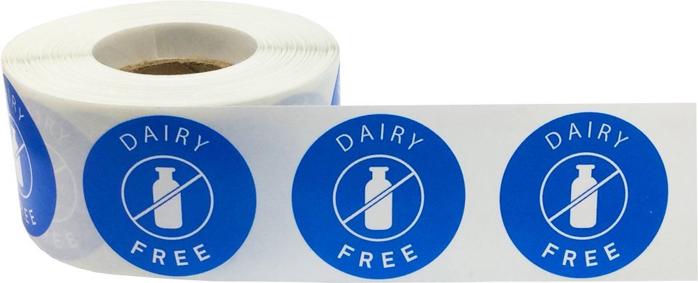 Dairy Free Food Rotation Labels 1.25 Inch Round Circle Dots 500 Adhesive Stickers
