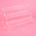 Acrylic Display Risers, 3 Tier Perfume Organizer Stand, Clear Cupcake Stand Holder