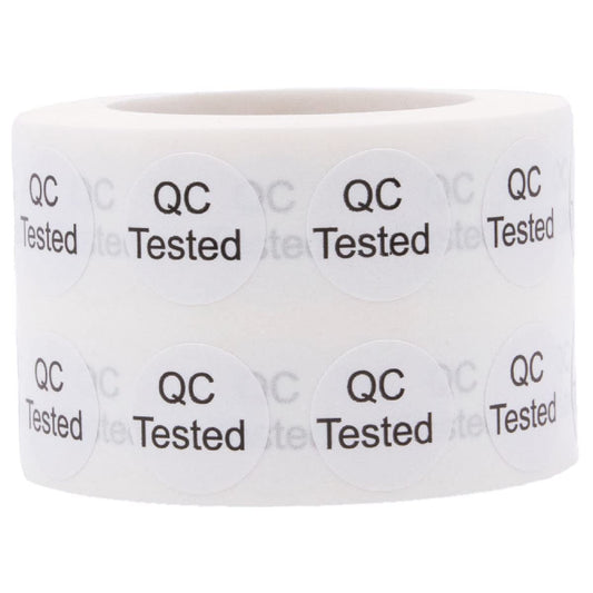 Quality Control QC Tested Stickers, 1/2 Inch Round, 1000 Labels on a Roll