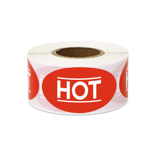 Red Hot Spicy Sticker Labels - 1.75 x 1 Inch Fluorescent Red Caution Hot Food Warning Stickers for Spicy Foods Food Truck Grocery Store Spicy Hot Sauce Labels Stickers - Adhesive, 300 Labels/Roll