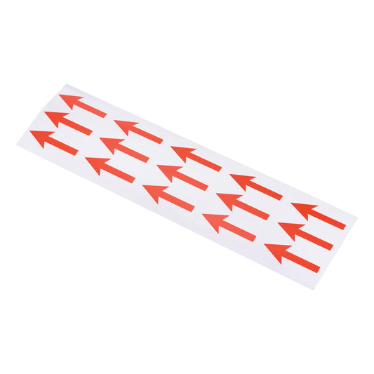 PATIKIL Small Arrow Stickers 2x0.8", 4 Sheet PET Self Adhesive Inspection Indicator Label for Industrial Work, Red