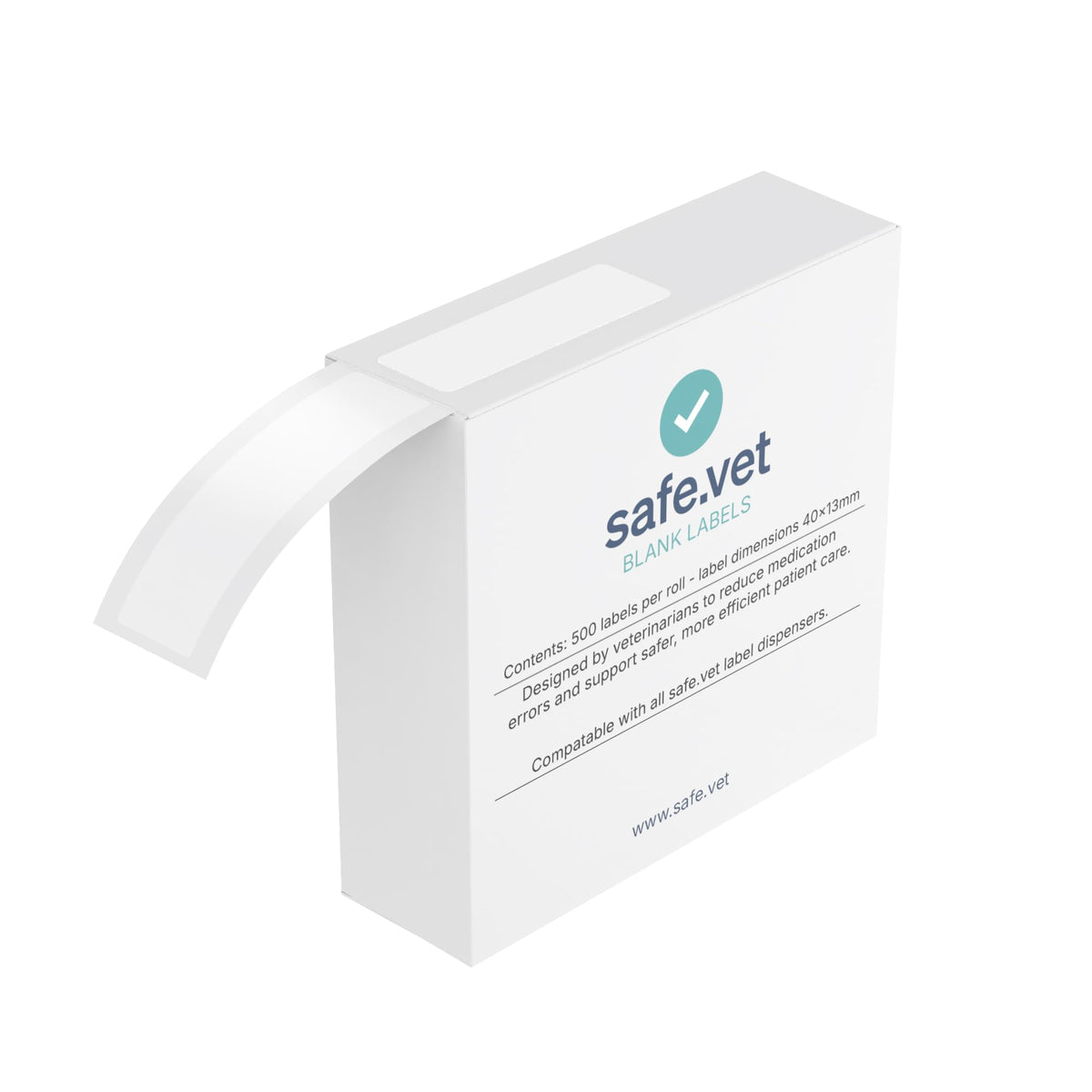 Blank Veterinary Syringe Labels — Write-On Labels for Custom Drug Identification – Roll of 500 | Safe Vet White