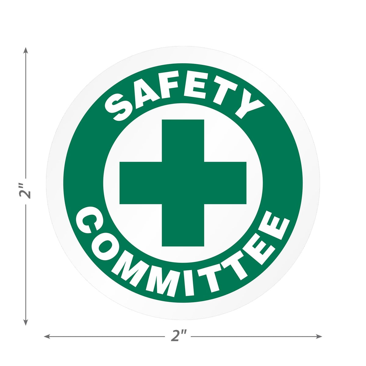 SmartSign Safety Committee Pack of 5 Hard Hat Labels | Retro-Reflective, 2" Circle