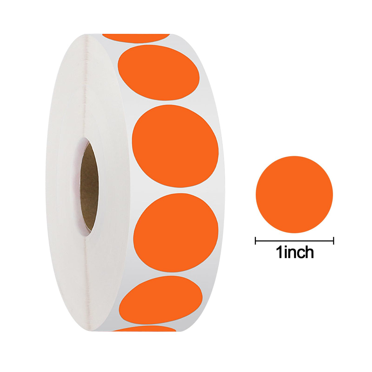Pack of 2000 Round Color Coding Circle Dots Stickers Labels (1", Orange) 1"