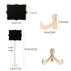 10 Pack Wooden Chalkboard Signs with Stand - Mini Reusable Food Labels for Wedding Buffet, Party Decor & Table Number Display