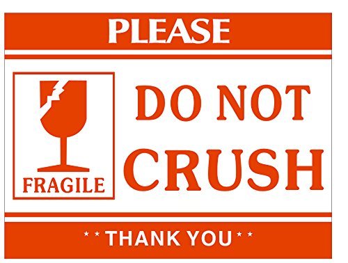 1000 2" x 3" Fragile DO NOT Crush Handle with Care Stickers Glossy Surface Self Adhesive Labels 1000 Per Roll