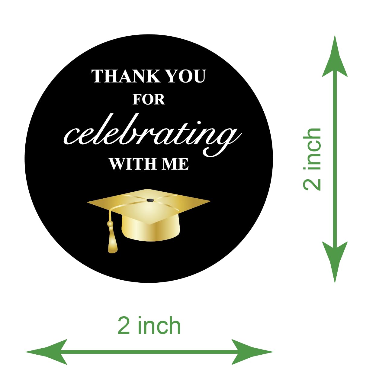 2 inch 150PCS Graduation Thank You for Celebrating with Me Stickers