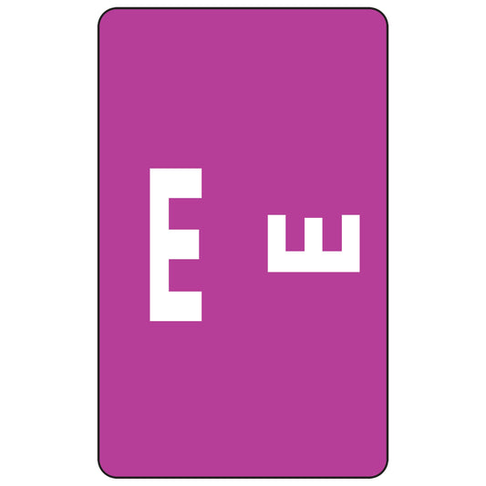 Smead AlphaZ ACCS Color-Coded Alphabetic Label E, Purple, 100 Labels per Pack (67175)