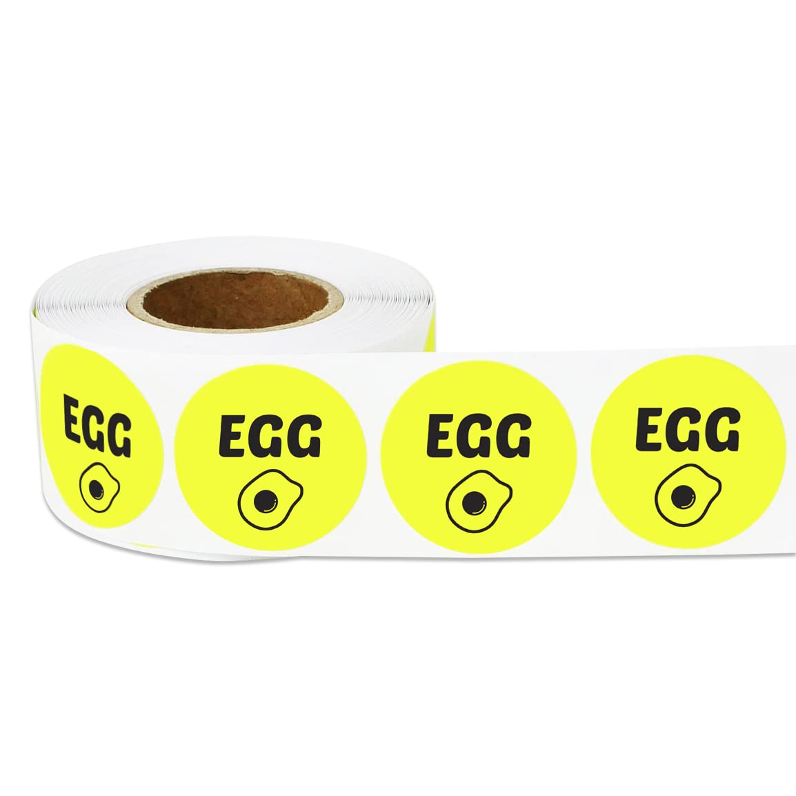 Egg Sticker Label - Bright Yellow Food Label for Egg, Perfect for Food Truck, Takeout, Breakfast, Restaurants - 300 Count Roll, 1 Inch Circle Dot Sticker