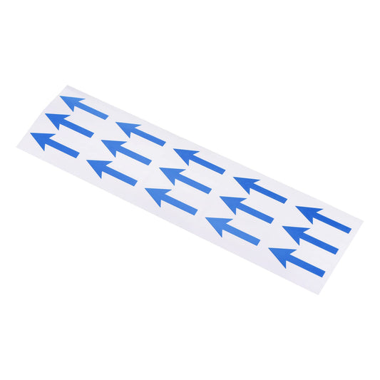 PATIKIL Small Arrow Stickers 2x0.8", 10 Sheet PET Self Adhesive Inspection Indicator Label for Industrial Work, Blue