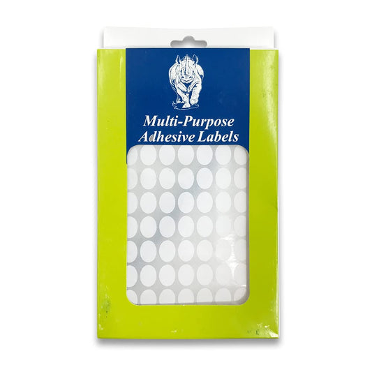 1040 ct All Purpose Self Adhesive Plain Oval White Labels - Easy Use - 1/2 x 3/8 (41 x 28mm)