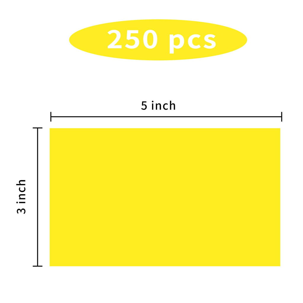 STARLIBOO 3"X5" Rectangle Color Coding Labels, Removable Square Label Inventory Stickers, Permanent Warehouse Moving Box Square Label (250Labels, Yellow) 3*5 inch