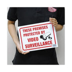Hy-Ko Products 20619 Surveillance Plastic Sign 8.5" x 12" Red/White (Pack of 5) 8.5" x 12" (Pack of 5) Protected By Video Surveillanc