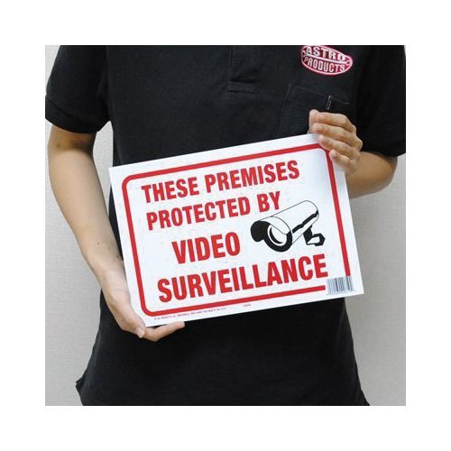 Hy-Ko Products 20619 Surveillance Plastic Sign 8.5" x 12" Red/White (Pack of 5) 8.5" x 12" (Pack of 5) Protected By Video Surveillanc