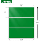 Rectangle Labels 4" × 2" Color Coding Vinyl Stickers Green 60 PCS