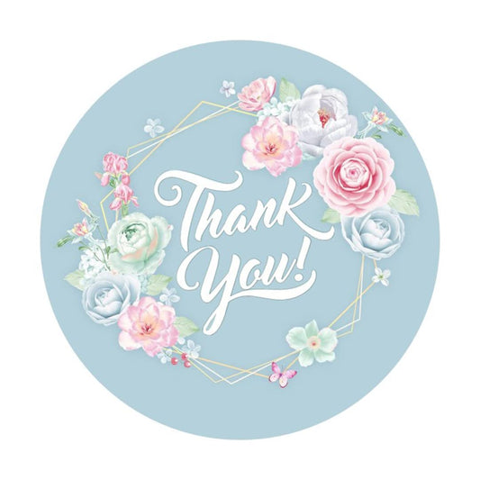 2" Round Thank You Label Stickers Decorative Sticker for Baby Shower Wedding Birthday Party Supplies - 50 Pack