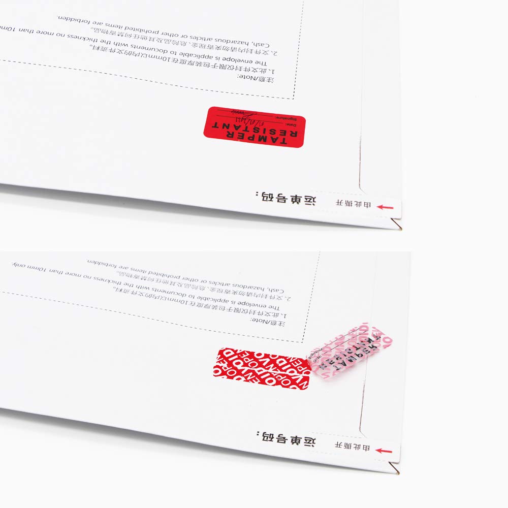 Solitary Walker 500Pcs/roll Tamper Evident Security Void Stickers 0.78" x 1.78" Red Complete Transfer Tamper Proof Labels Safety Torn up Invalid Seals Tape 0.78" x 1.78"