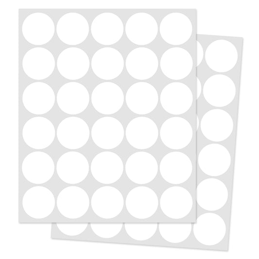 1" Round Colored Dot Stickers Labels,660 Pack,White White 1 in-660 pack