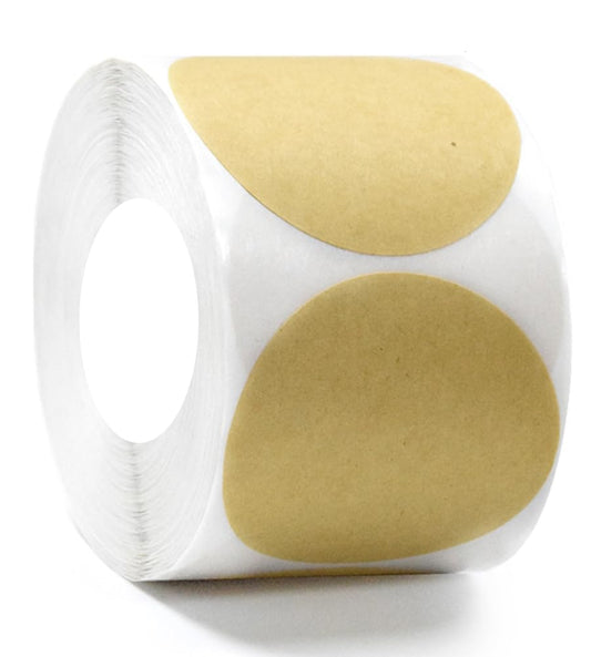 500PCS 2 Inch Circle Dot Stickers Garage Sale Price Tag Stickers, Round Coding Labels Blank Yard Sale Price Stickers Natural Brown Dot Stickers for Office Student Classroom Home Decorative (2 Inch)