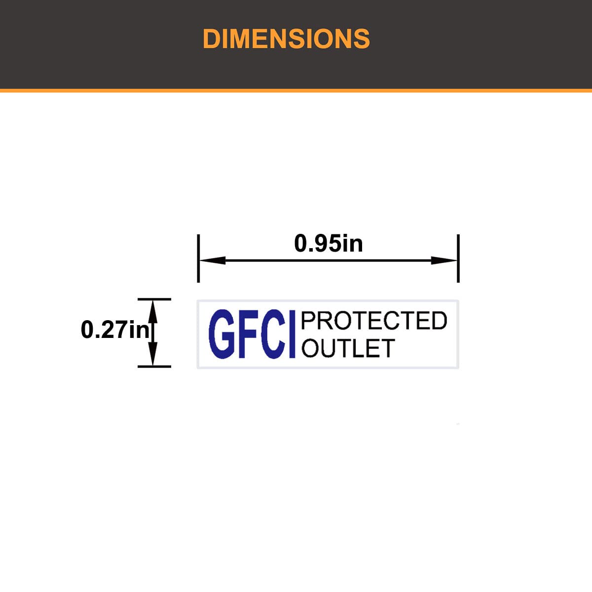 GFCI Protected Outlet Receptacle Plates Label Sticker Decal Blue Print On Clear remarking (96pcs 0.27" x 0.95")