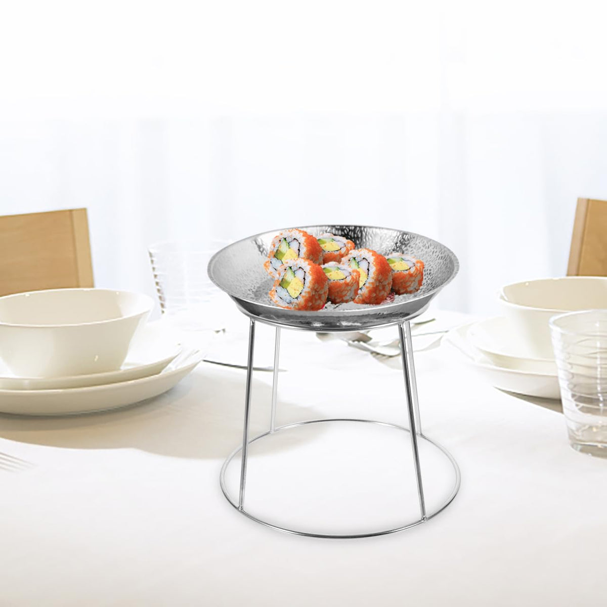 Hemoton Seafood Display Stand Stainless Steel Seafood Rack