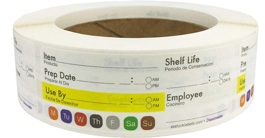 Universal Dissolvable Food Rotation Labels 1.25 x 3.375 Inch 500 Total Stickers