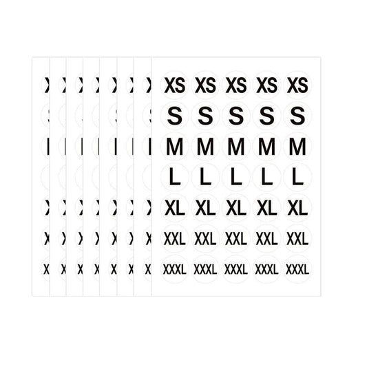 350Pcs Clothing Size Stickers Labels 1 inch Black Round Self Adhesive Size Labels Stickers for Clothing T Shirts Trousers Skirt Retail 7 Sizes (XS, S, M, L, XL, XXL, XXXL)