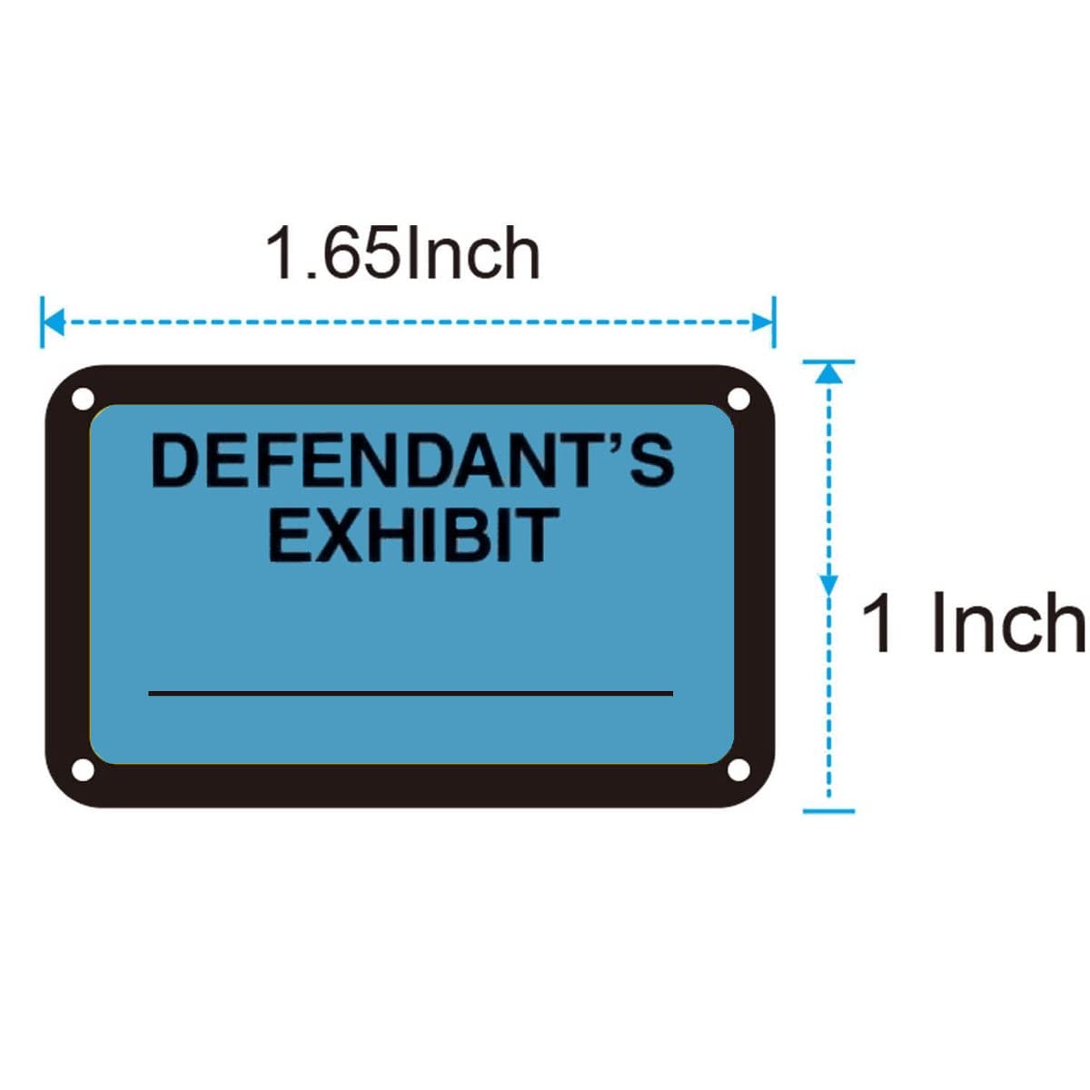 Legal Blue Defendant's Exhibit Stickers 1.65 X 1 Inches - Fluorescent Blue Color-Coded Exhibit Labels 300 Stickers Per Pack(DEFENDANT'S Exhibit)