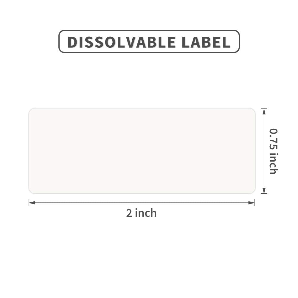NATURALABEL 500 PCS Blank Dissolvable Food Labels with Dispenser - No Residue, for Meal Prep & Food Storage Containers (3/4" x 2")