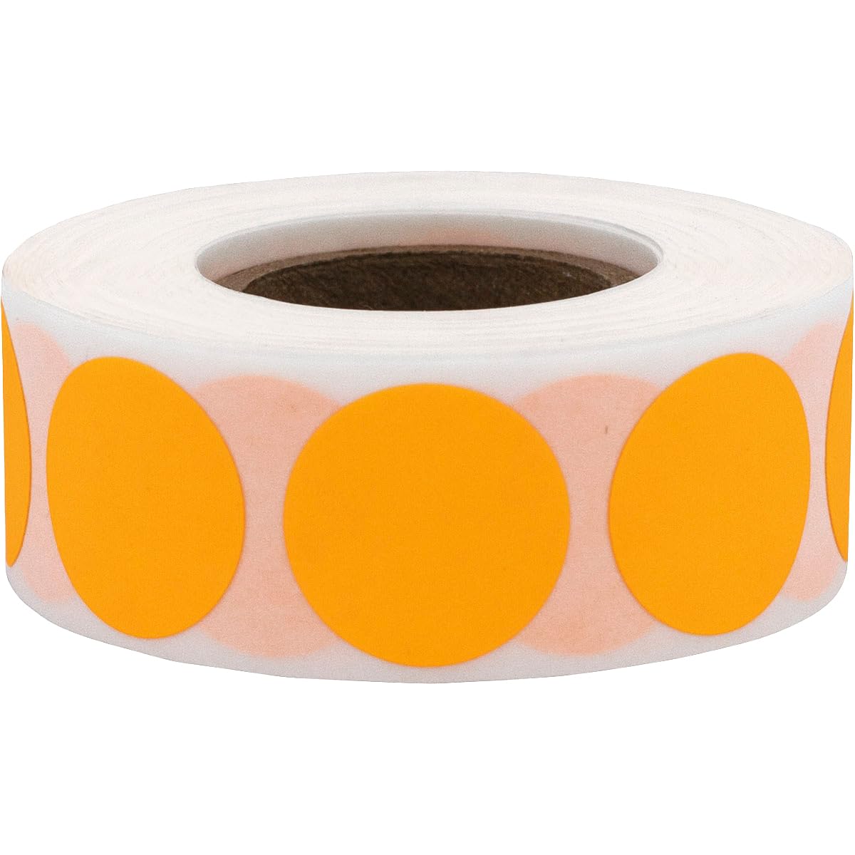 Fluorescent Dot Stickers, 3/4 Inch Round, 500 Labels per Roll - Bright, Permanent Adhesive, Eco-Friendly Print for Organizing, Marking, and Decorating