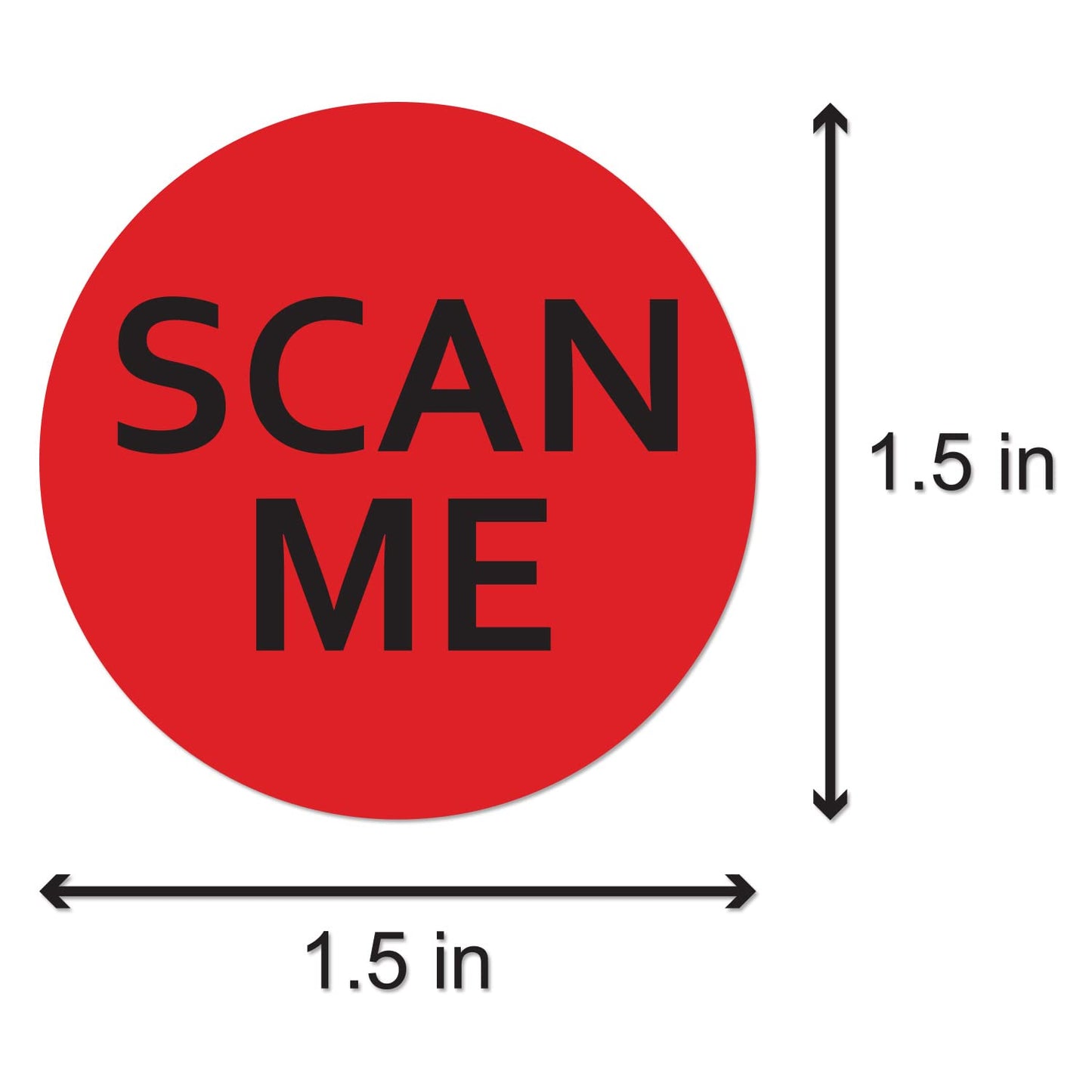 300 Labels - 1.5 inch, Round - Circle Dot Scan Me Labels with Self Adhesive, Ideal for Tracking Number Updates, Shipping Mailing Labels/Stickers (Bright Redl) 300 Labels Fluorescent Red