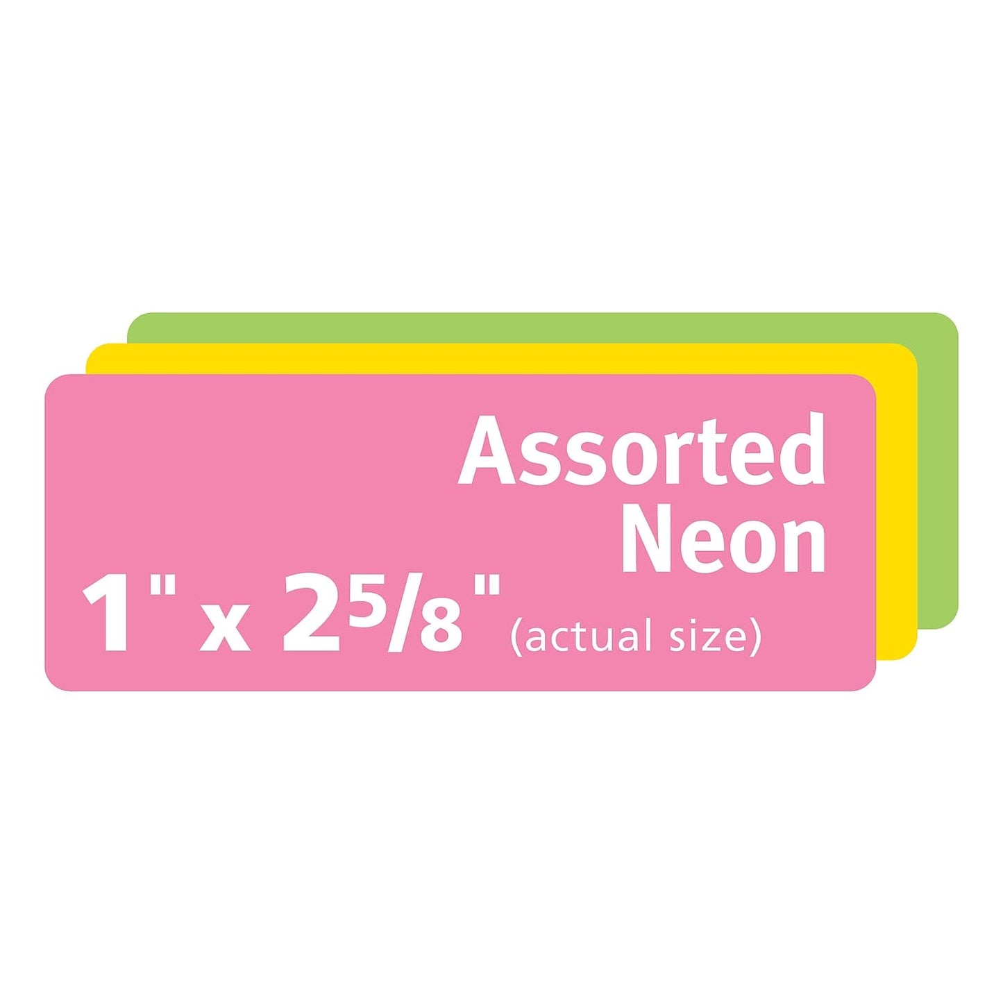 Avery Multipurpose Labels, Removable, Assorted Neon, 1 x 2.625 Inches, Pack of 360 (6479)