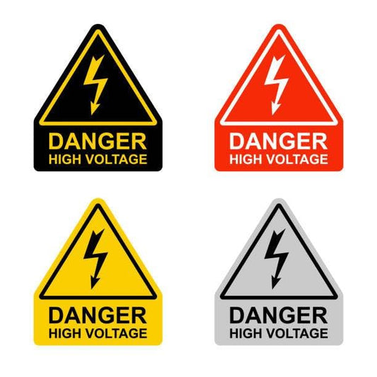 Danger High Voltage Electrical Warning Sign, 4 inches - High Voltage Warning Sticker, Work Safety Stickers