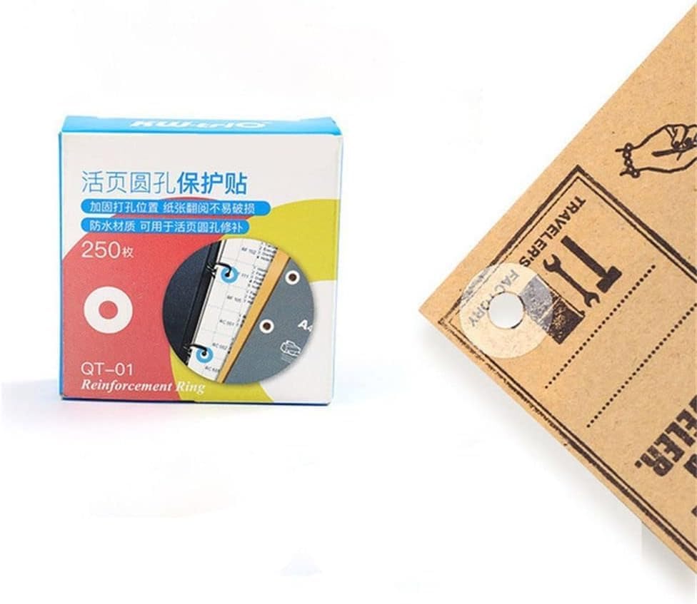 250Pcs Transparent Self-Adhesive Hole Reinforcement Labels Round Stickers, Hole Punch Protector Stickers Loose Leaf Paper Hole Sticker, Labels and Stickers, Hole Reinforcement Stickers