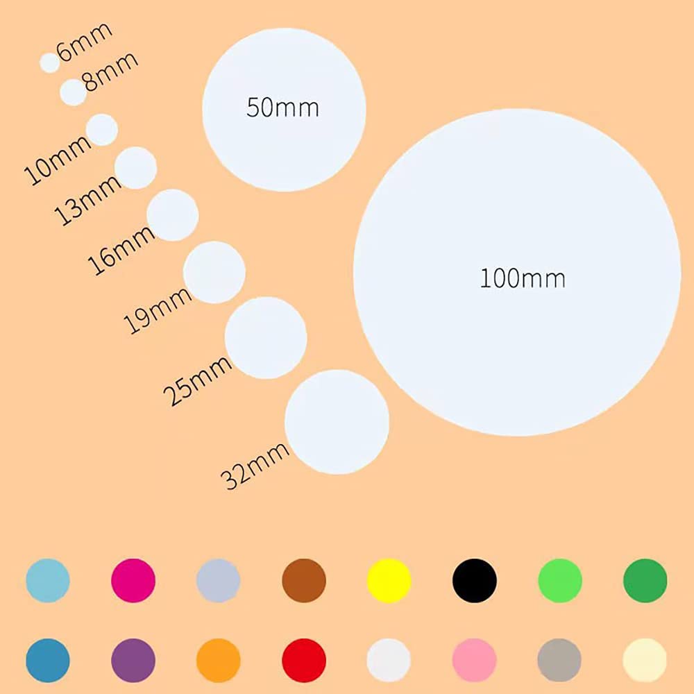 6656 PCS 1/4"(6mm) Round Circle Dot Sticker Labels in 16 Colors for Easy Storage,Office Usage,Student Classroom Usage,Kid's Early Education Tools,Artistic Creation,etc 6656