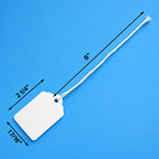 500 White Merchandise Tags with String Attached, 2 1/4" x 1 7/16" 500