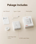NIIMBOT D110 Upgrade Mini Label Maker, Bluetooth Thermal Printer for Daily White Label Machine with 1 Label Tape