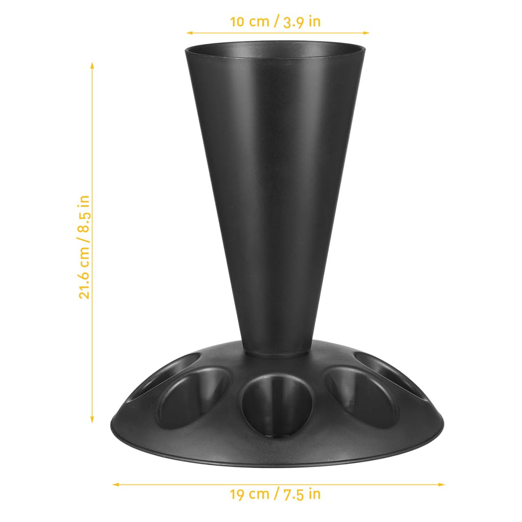 Hemobllo Piping Bag Holder Stand, Black Stainless Steel Pastry Rack with Nozzle Slots & Easy-Fill Design for Mess-Free Cake Decorating, for Home Bakers & Professionals 8.49x7.47 in