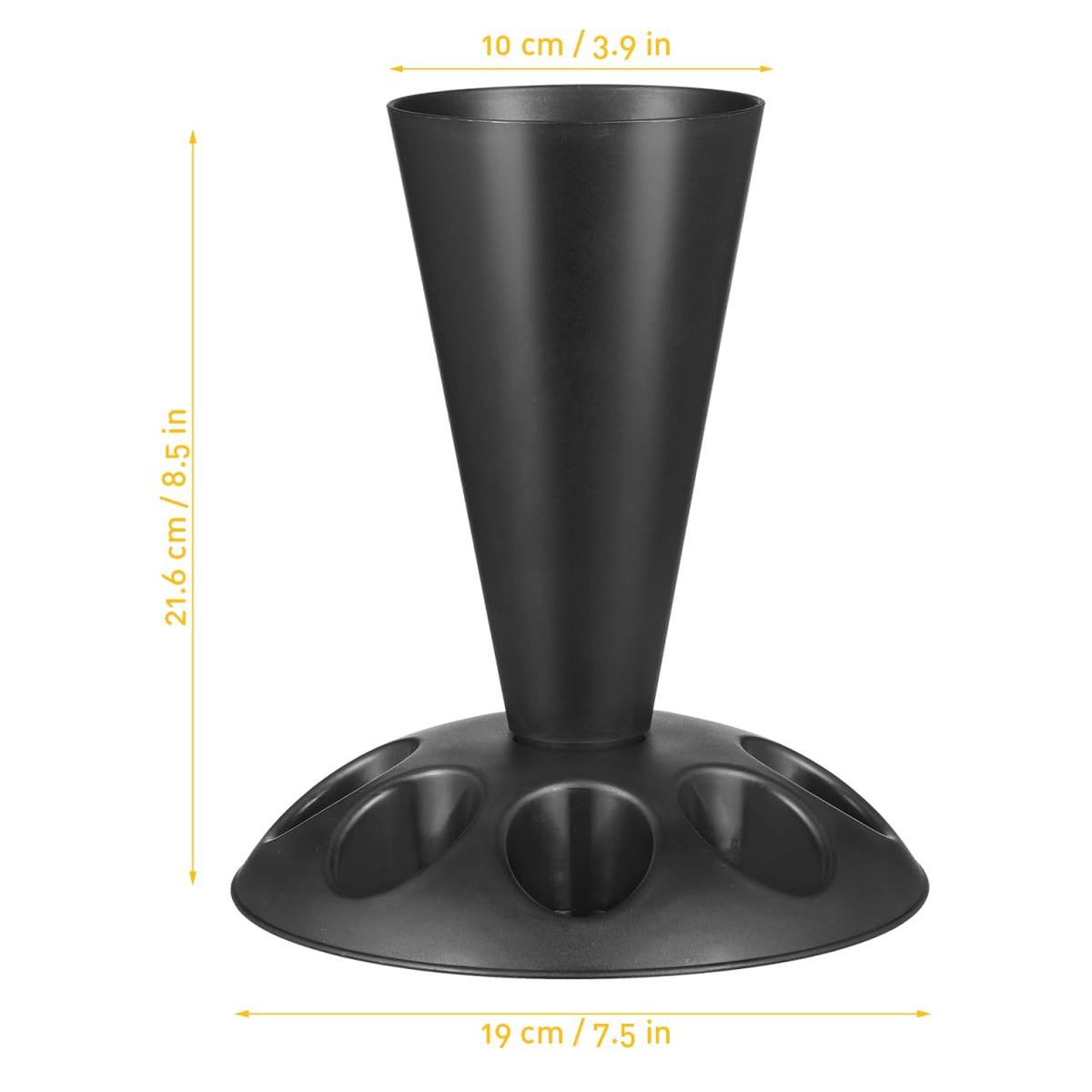 Hemobllo Piping Bag Holder Stand, Black Stainless Steel Pastry Rack with Nozzle Slots & Easy-Fill Design for Mess-Free Cake Decorating, for Home Bakers & Professionals 8.49x7.47 in