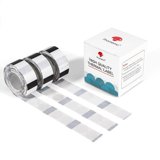 Phomemo D30 Labels,Transparent Circle 1/2" X 1" (14mm X 28mm),Adhesive Label Paper, 220 Labels/Roll,3 Roll, Compatible with Phomemo D30 Portable Bluetooth Label Maker Clear 14mmx28mm