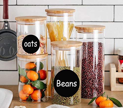 Chalkboard Labels Sticker 2.5 inch Round Erasable Reusable Blackboard Mason Jar Lid Canning Label for Decorating Mason Jars, Pantry, Home and Office & Craft DIY 90 pcs