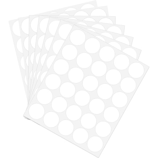 1" Round Colored Dot Stickers Labels,1320 Pack,White White 1 in-1320 pack