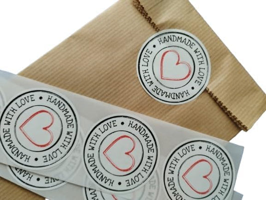 100 x 5 cm Glossy Polypropylene 'Handmade' Adhesive Labels