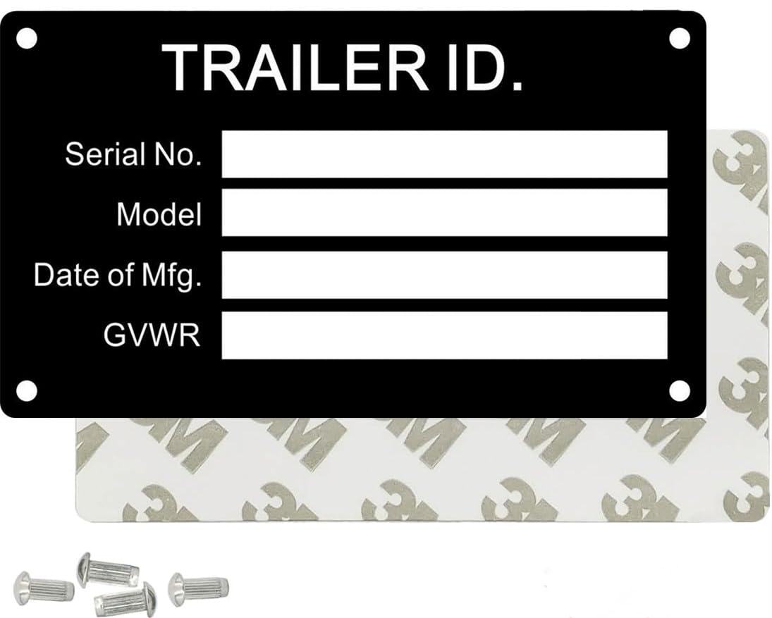 Blank Aluminum ID Plates, Metal Identification Plate, Serial Number Tag, Equipment Data Plate, Chassis and ID Label, Compliance Asset Tag, Industrial Nameplate, DIY Replacement ID Plate 5PCS