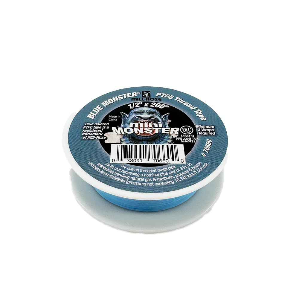 Millrose 70660 Monster Roll PTFE Thread Seal Tape, 1/2-Inch x 260-Inch, Blue 1/2 inch x 260 inches