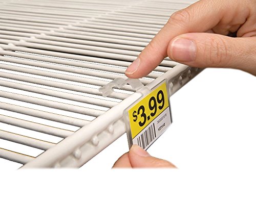 2.25" L x 1.25" H Plastic Cooler/Refrigerator UPC Label Holder Clip Organizer for Double Wire Fridge Shelf - 50 Pack 2.25" x 1.25"