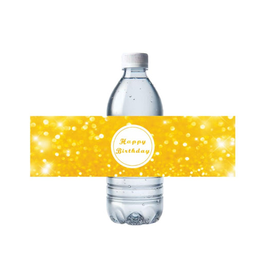 32 Pces Happy Birthday Water Bottle Labels Bday Party Cans Stickers, Waterproof Flask Wrap Around Stickers Happy Birthday Party Decorations, Wraparound Jar Decorations Wrappers