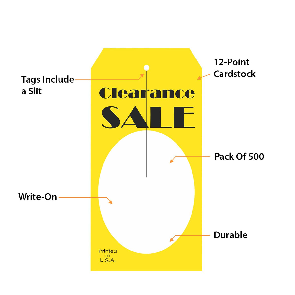 “Clearance Sale” Price Tag with Slit | 2.375" x 4.75", Pack of 500