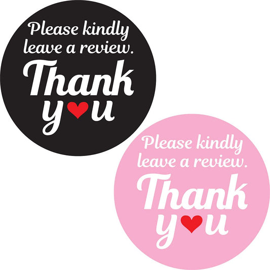 Superb Home Please Kindly Leave A Review Thank You Stickers 1000 Black & 1000 Pink 1” Round Packaging Labels Compatible for Amazon Ebay Etsy Shopify Product Reviews Policy Supporting My Small Business