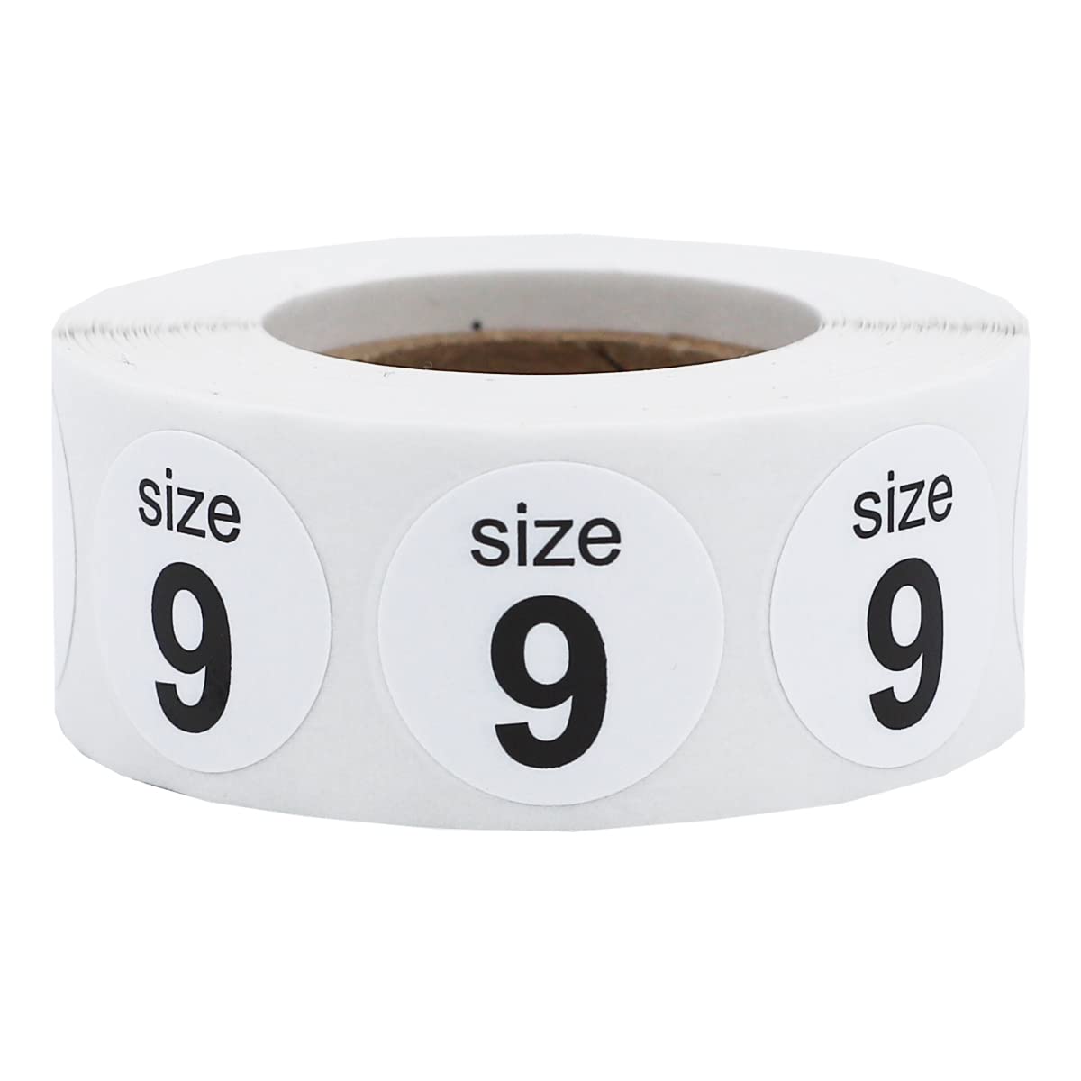 Shoe Size 9 White Stickers for Retail Clothing 0.75 Inch 500 Total Adhesive Labels White Size 9